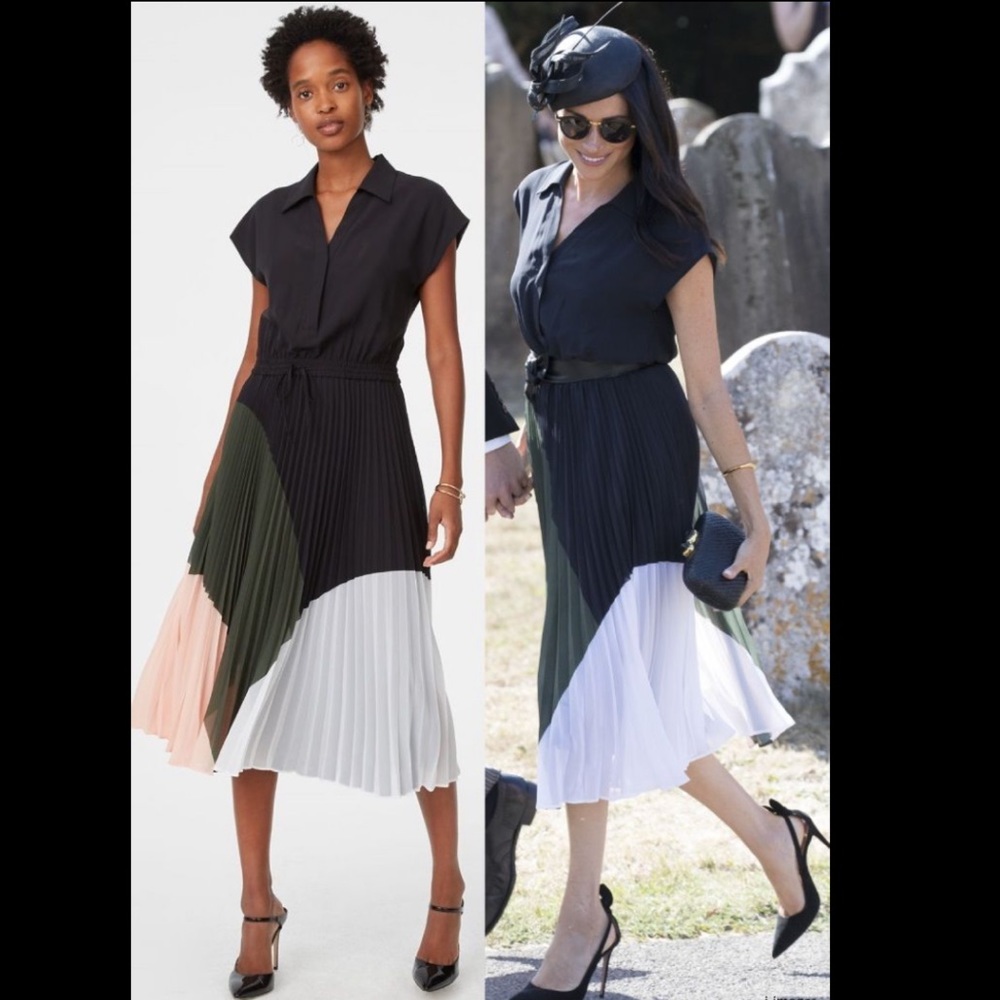 Club Monaco Shoanah Dress seen on Megan Markle
